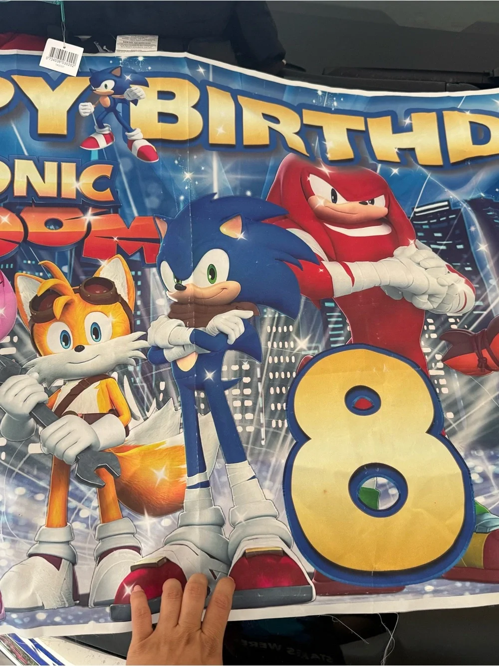Sonic The Hedgehog Blue Birthday Banner - Party Supplies